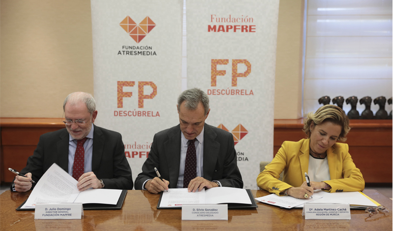 La Fundación ATRESMEDIA y Fundación MAPFRE y la Región de Murcia suman fuerzas para difundir acciones dirigidas a la mejora de la Formación Profesional